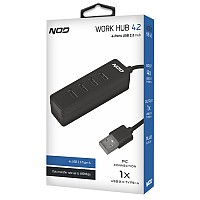 USB 2.0 Hub 4 θυρών σε μαύρο χρώμα NOD WORK HUB 4.2