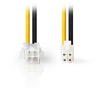 Καλώδιο προέκτασης τροφοδοσίας ATX-12V 4pin αρσ. σε ATX-12V 4pin θηλ. 0.15m  NEDIS CCGP74310VA015