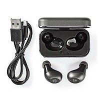 Bluetooth ακουστικά handsfree με θήκη φόρτισης, σε γκρι χρώμα NEDIS HPBT5056GY