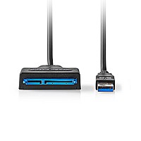 Καλώδιο - αντάπτορας USB 3.2 Gen 1x1 Type Α αρσ. - SATA 22-pin, για τη σύνδεση σκληρών δίσκων HDD / SSD 2.5, 0.30m NEDIS CCGB75100BK05