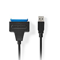 Καλώδιο - αντάπτορας USB 3.2 Gen 1x1 Type Α αρσ. - SATA 22-pin, για τη σύνδεση σκληρών δίσκων HDD / SSD 2.5, 0.30m NEDIS CCGB75100BK05