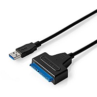 Καλώδιο - αντάπτορας USB 3.2 Gen 1x1 Type Α αρσ. - SATA 22-pin, για τη σύνδεση σκληρών δίσκων HDD / SSD 2.5, 0.30m NEDIS CCGB75100BK05