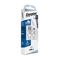 Καλώδιο USB 2.0 A αρσ. σε USB type-C, 2m, σε λευκό χρώμα ENERGIZER C520CKWH