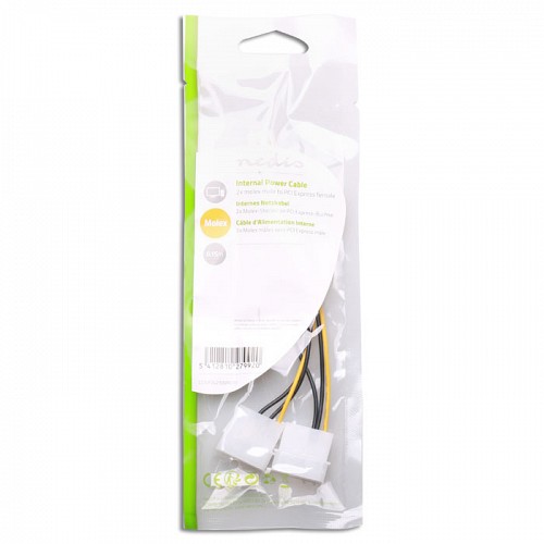 Καλώδιο-splitter τροφοδοσίας PCI Express 6-pin σε 2x Molex 4-pin, 0.15m NEDIS CCGP74210VA015