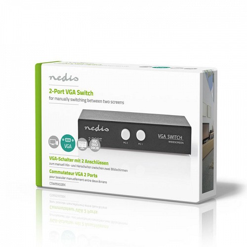VGA switch 2 Η/Υ σε 1 οθόνη NEDIS CSWI5902BK