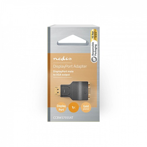 Αντάπτορας DisplayPort αρσ. σε VGA θηλ. με επίχρυσες επαφές NEDIS CCBW37935AT