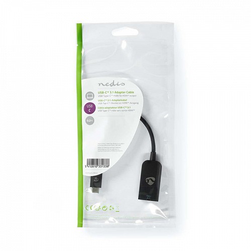 Μετατροπέας USB 3.2 Gen 1x1 Type-C αρσ. - HDMI θηλ., 0.20m NEDIS CCGP64652BK02