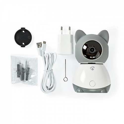 WiFi Smart IP camera Full HD 1080p, με λειτουργία Pan tilt και αισθητήρα θερμοκρασίας & υγρασίας NEDIS WIFICI30CGY