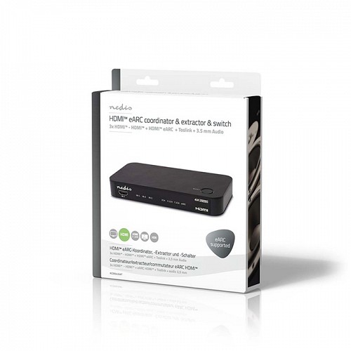 Ψηφιακός μετατροπέας HDMI σε TV HDMI (eARC) + Soundbar HDMI (eARC) + έξοδο 3.5 mm και TosLink NEDIS ACON3455AT