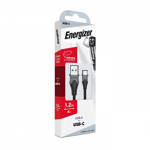 Καλώδιο USB 2.0 A σε USB type-C, 1.2m, σε μαύρο/γκρι χρώμα ENERGIZER C610CGBK