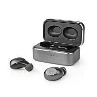 Bluetooth ακουστικά handsfree με θήκη φόρτισης, σε γκρι χρώμα NEDIS HPBT5056GY