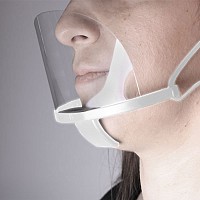 Διάφανη πλαστική προστατευτική μάσκα προσώπου πολλαπλών χρήσεων, σε λευκό χρώμα WHITE PLASTIC MULTI-PURPOSE FACE MASK