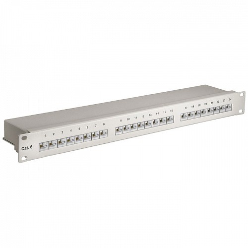 Patch panel κατηγορίας CAT 6 STP, 24 θυρών σε γκρι χρώμα GOOBAY 94036