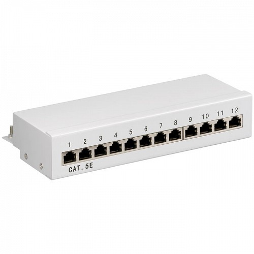 Patch panel κατηγορίας CAT 5e STP, 12 θυρών σε γκρι χρώμα GOOBAY 93041