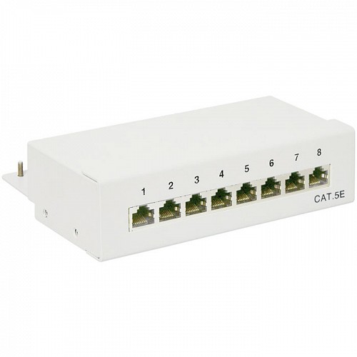 Patch panel κατηγορίας CAT 5e STP, 8 θυρών σε γκρι χρώμα GOOBAY 68882