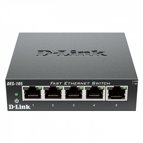 5-Port Fast Ethernet Unmanaged Desktop Switch D-LINK DES-105