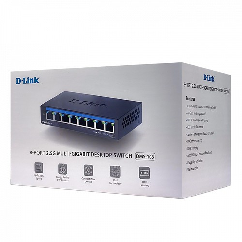 8-Port 2.5G Multi-Gigabit Desktop Switch D-LINK DMS-108