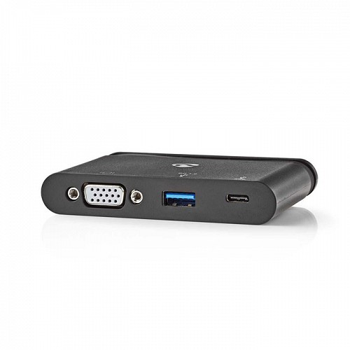Σταθμός σύνδεσης από USB 3.0 Type-C αρσ. σε USB-C / USB 3.0 / VGA θηλ., σε μαύρο χρώμα NEDIS TCARF220BK