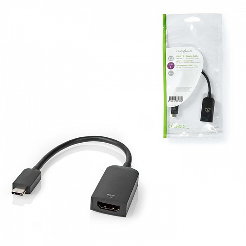 Μετατροπέας USB 3.2 Gen 1x1 Type-C αρσ. - HDMI θηλ., 0.20m NEDIS CCGP64652BK02
