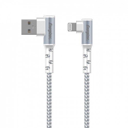 Καλώδιο USB 2.0 A αρσ. σε Lightning 2m, σε γωνία 90° και σε λευκό χρώμα ENERGIZER C710LKWH