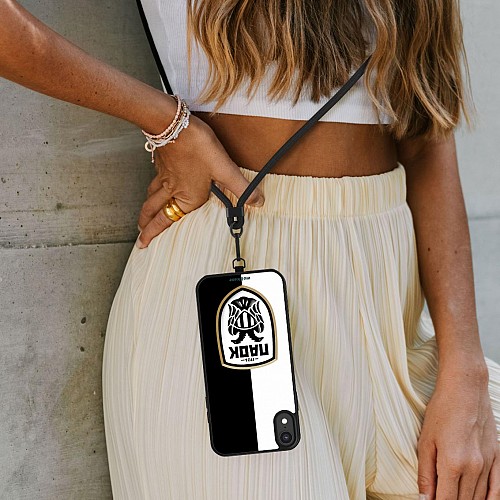 Apple iPhone 16 Pro - CrossBody Strap Θήκη με Universal Λουράκι Κινητού και σχέδιο ΠΑΟΚ